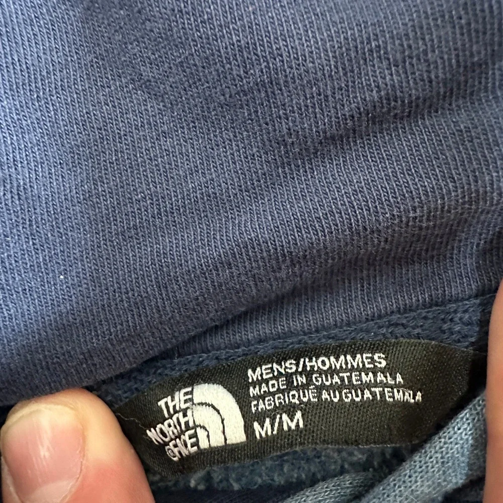 The North Face Hoodie Mens‎ Medium Blue Pullover Logo Sweatshirt Casual